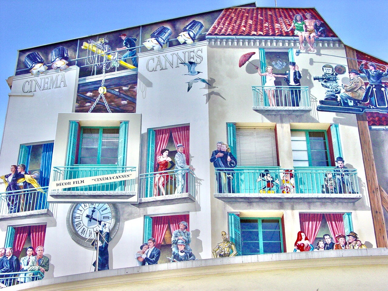 Now showing: Mural at the bus station at Cannes, southern France, which will be more accessible to British travellers