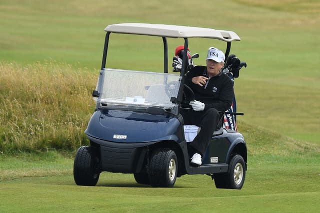 <p>Donald Trump at his Trump Turnberry golf resort in Scotland</p>