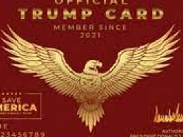Trump wants his supporters to carry special gold ‘Trump cards’ | The