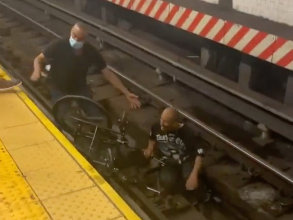 Viral video shows hero rescue man in wheelchair from…