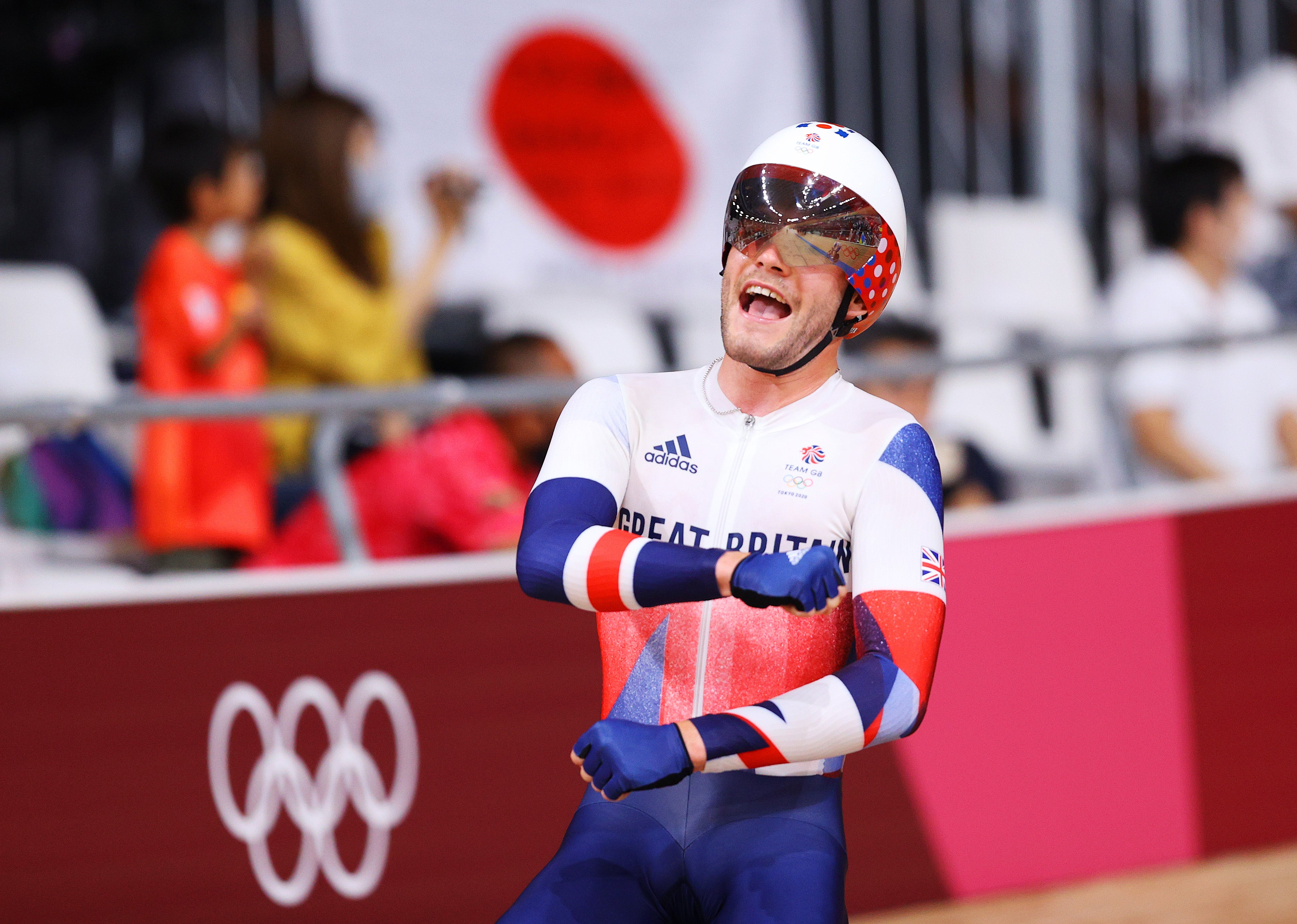 Matthew Walls of Team Great Britain celebrates winning a gold medal