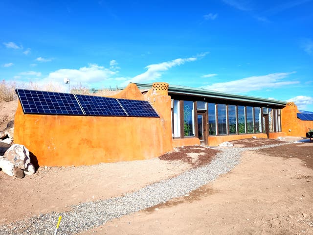 <p>The Earthship visitor centre</p>