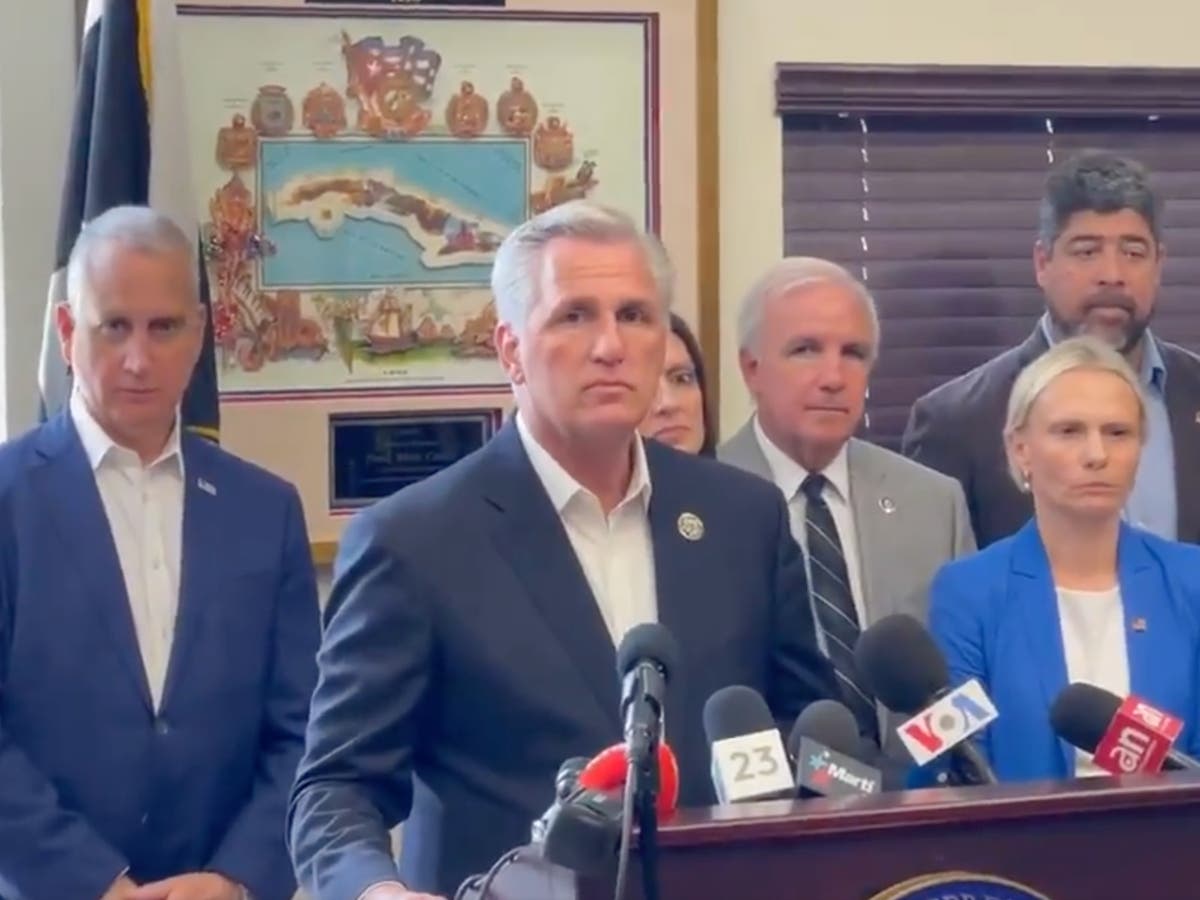 Man claims police &lsquo;dragged&rsquo; him out of Kevin McCarthy presser for asking about Capitol riot commission