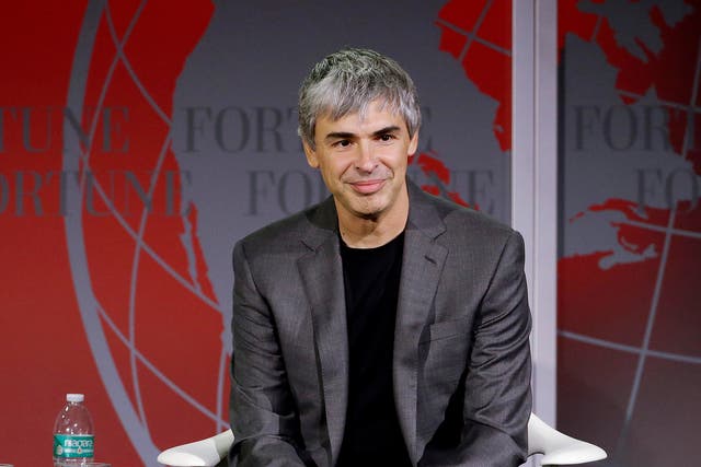 <p>Google co-founder Larry Page speaks at the Fortune Global Forum in San Francisco in 2015 </p>