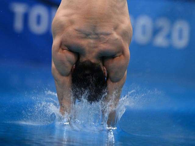 <p>Singapore’s Jonathan Chan competes in the preliminary round of the men’s 10m platform diving event during the Tokyo 2020 Olympics at the Tokyo Aquatics Centre on 6 August 2021</p>