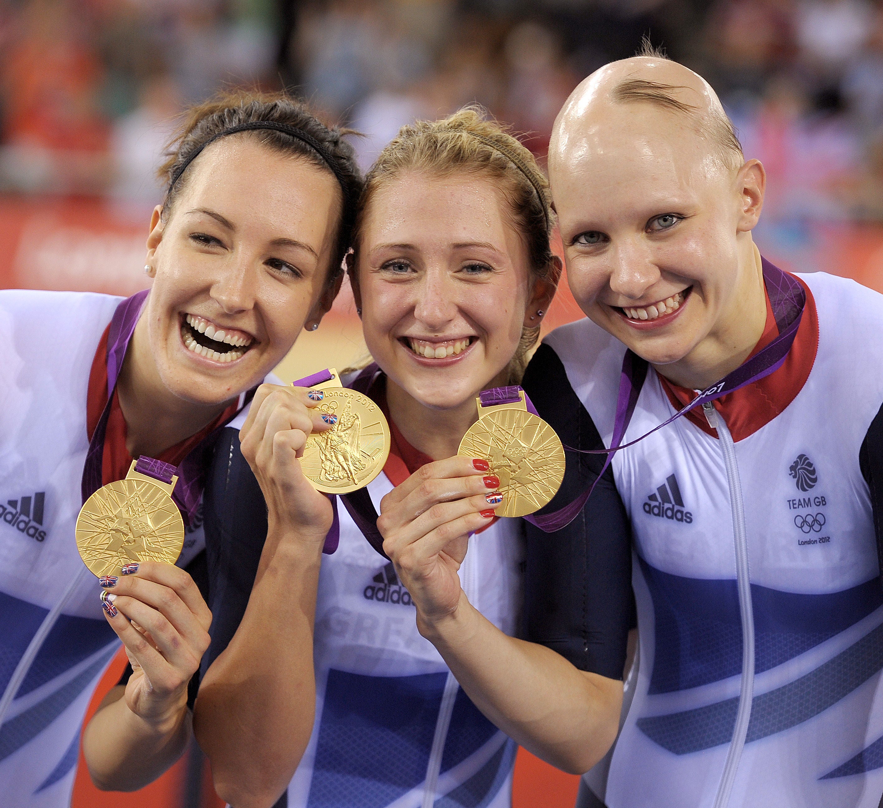 Laura Kenny, nee Trott, celebrated her first Olympic gold in the women’s team pursuit in 2012 (Tim Ireland/PA)