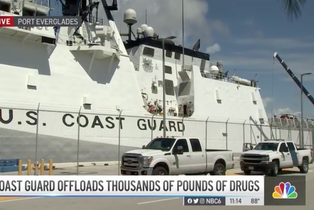 <p>The US Coast Guard successfully offloaded a record breaking $1.4 billion worth of cocaine and cannabis at a dock in Florida</p>