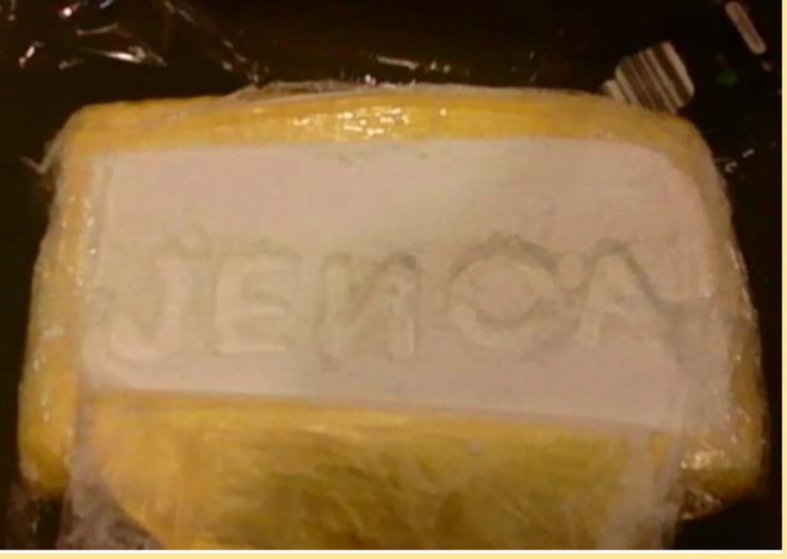 An image included in court documents shows a package of cocaine with “Jenca” emblazoned on the front.