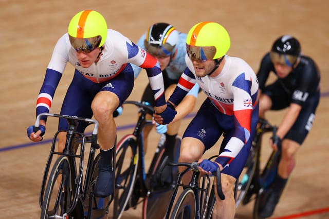<p>Ethan Hayter and Matthew Walls won silver in the men’s madison</p>