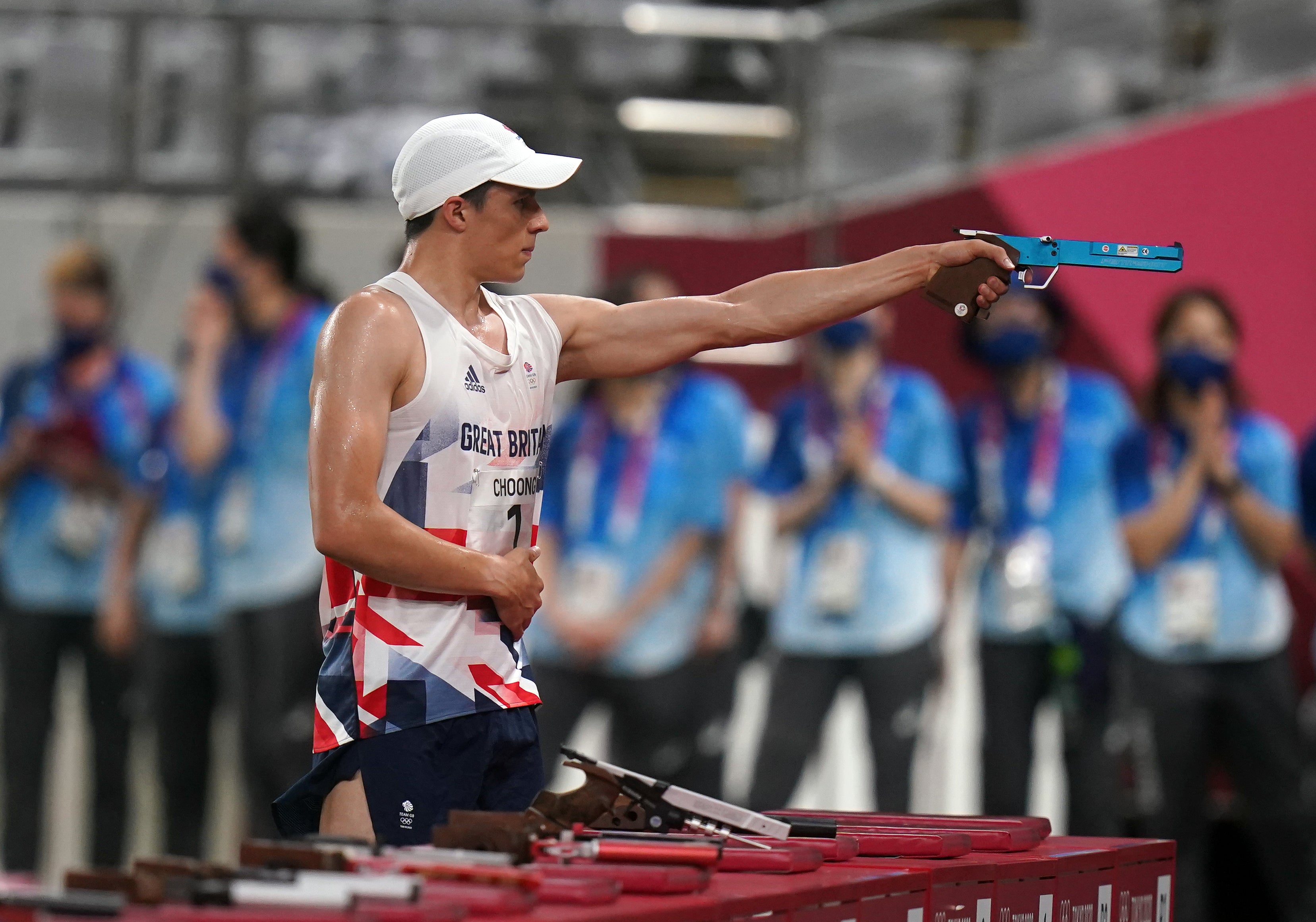 Joe Choong kept his nerve at the shooting range (Adam Davy/PA)