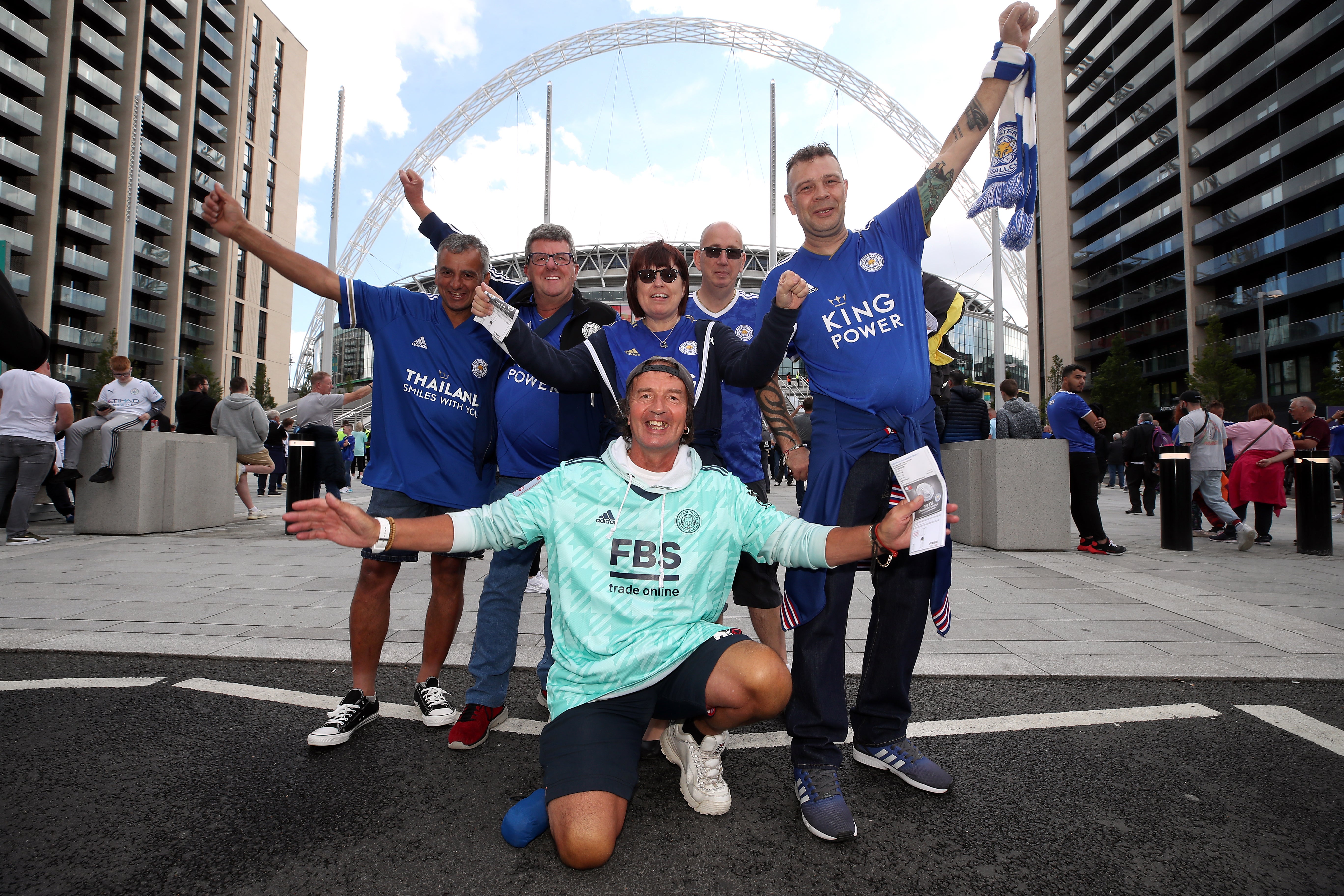 Fans were enjoying themselves outside Wembley… (Nick Potts/PA)