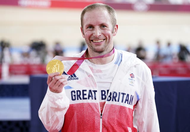 Jason Kenny with his men’s keirin gold medal (Danny Lawson/PA)