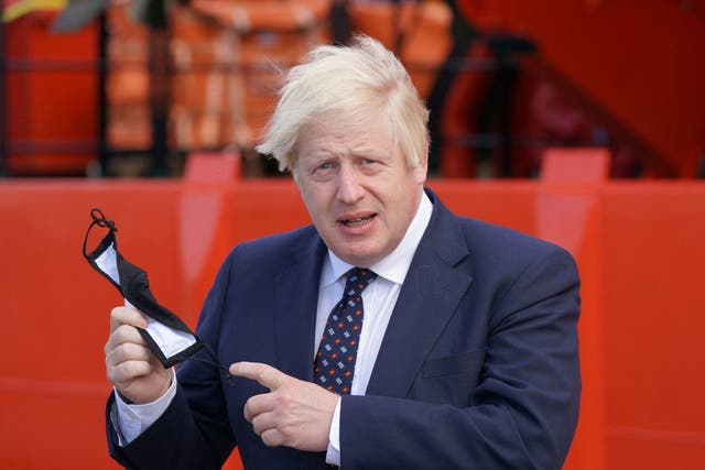 <p>Boris Johnson in Aberdeen this week, during his two-day visit to Scotland</p>