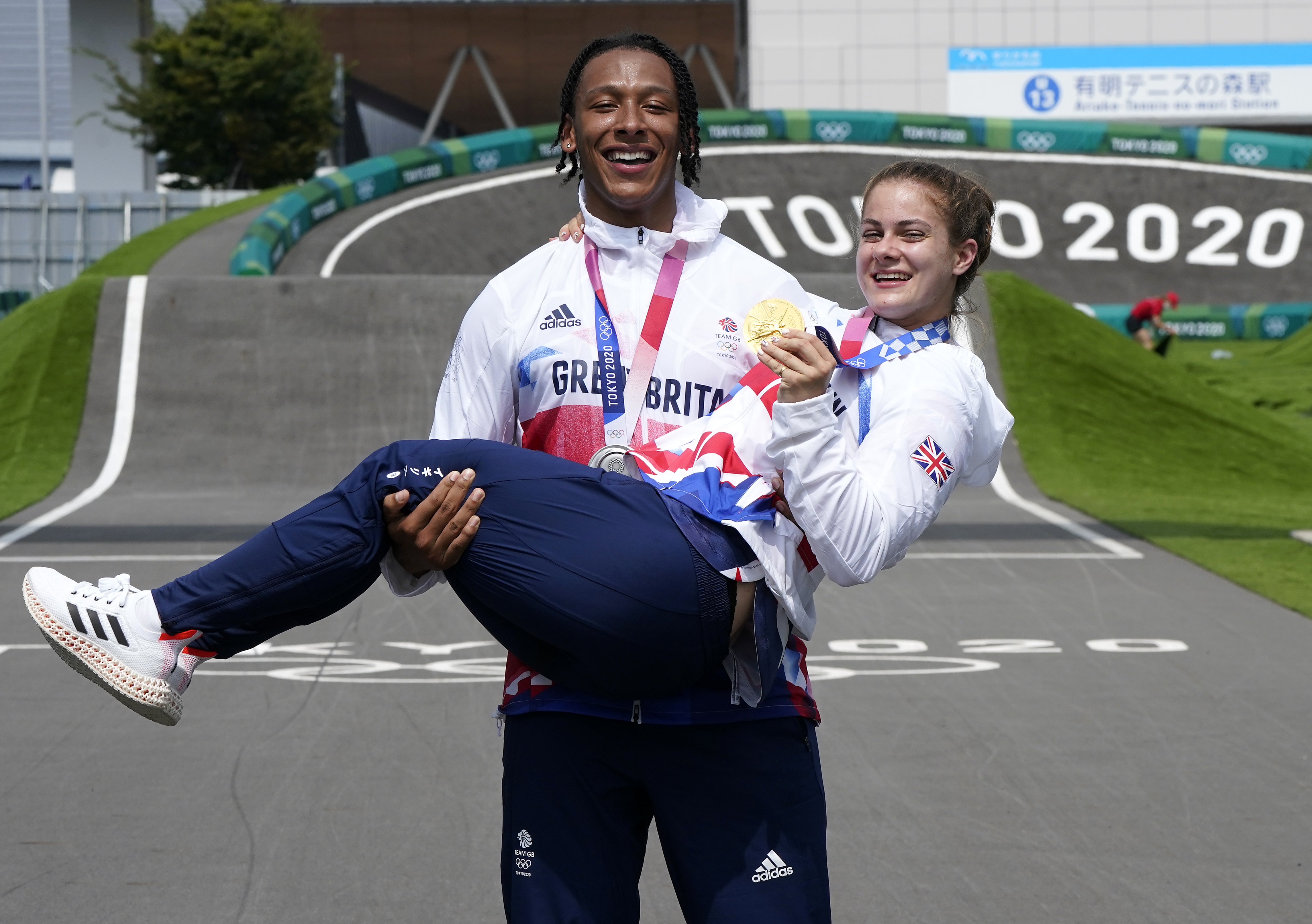 BMX medallists Kye Whyte and Beth Shriever (Danny Lawson/PA)
