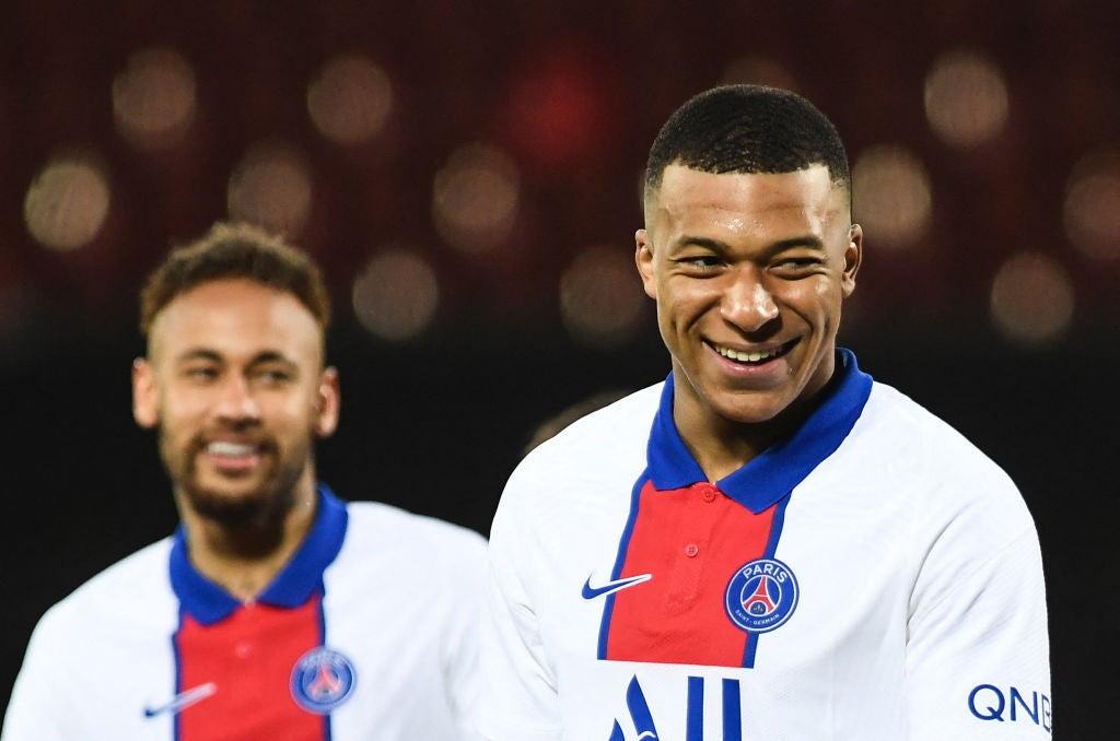 Will Messi’s next destination be Paris and a link-up with Neymar (left) and Kylian Mbappe?