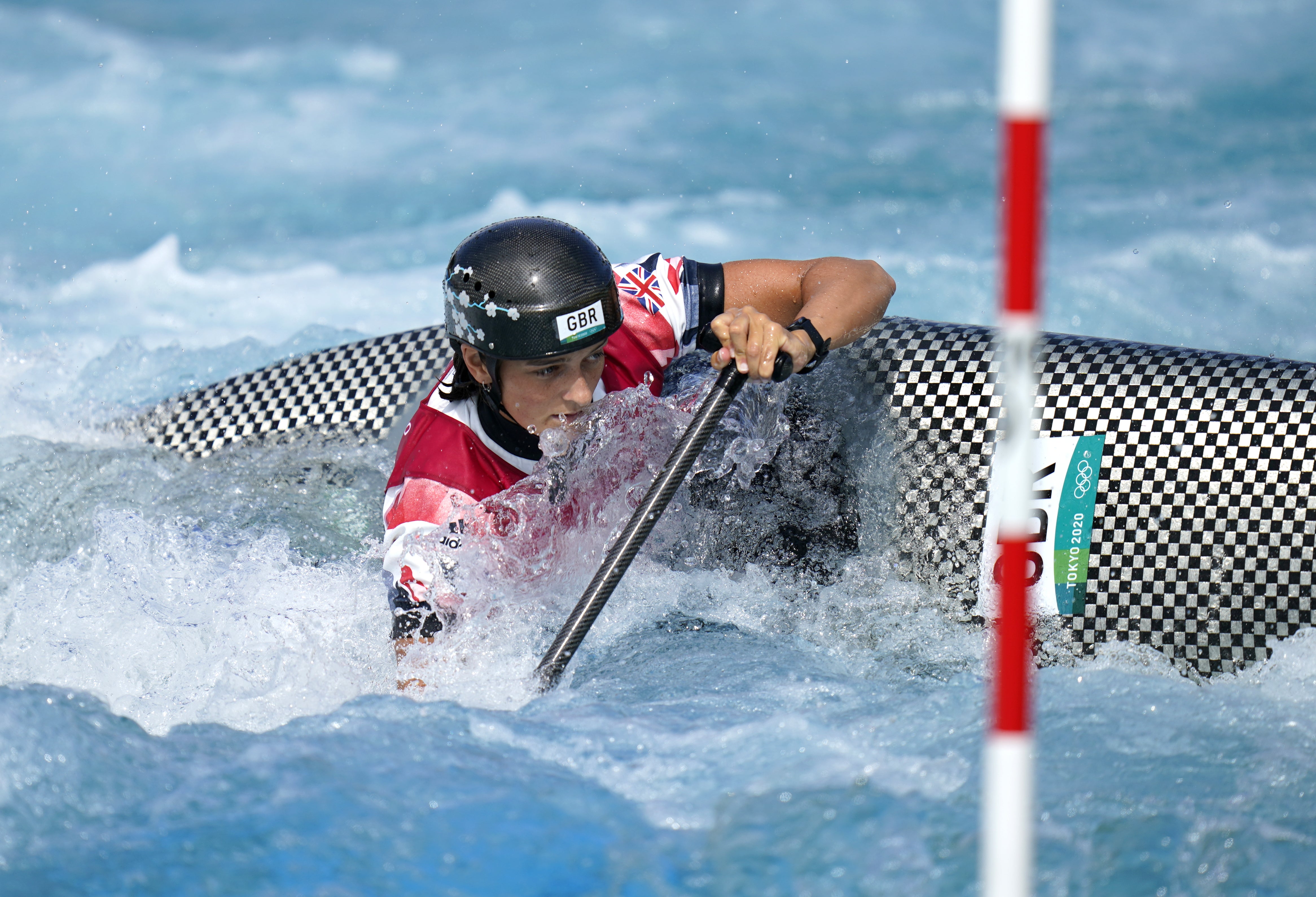 Great Britain’s Mallory Franklin won silver during the women’s C1 canoe slalom final at the Kasai Canoe Slalom Centre on the sixth day (Danny Lawson/PA)