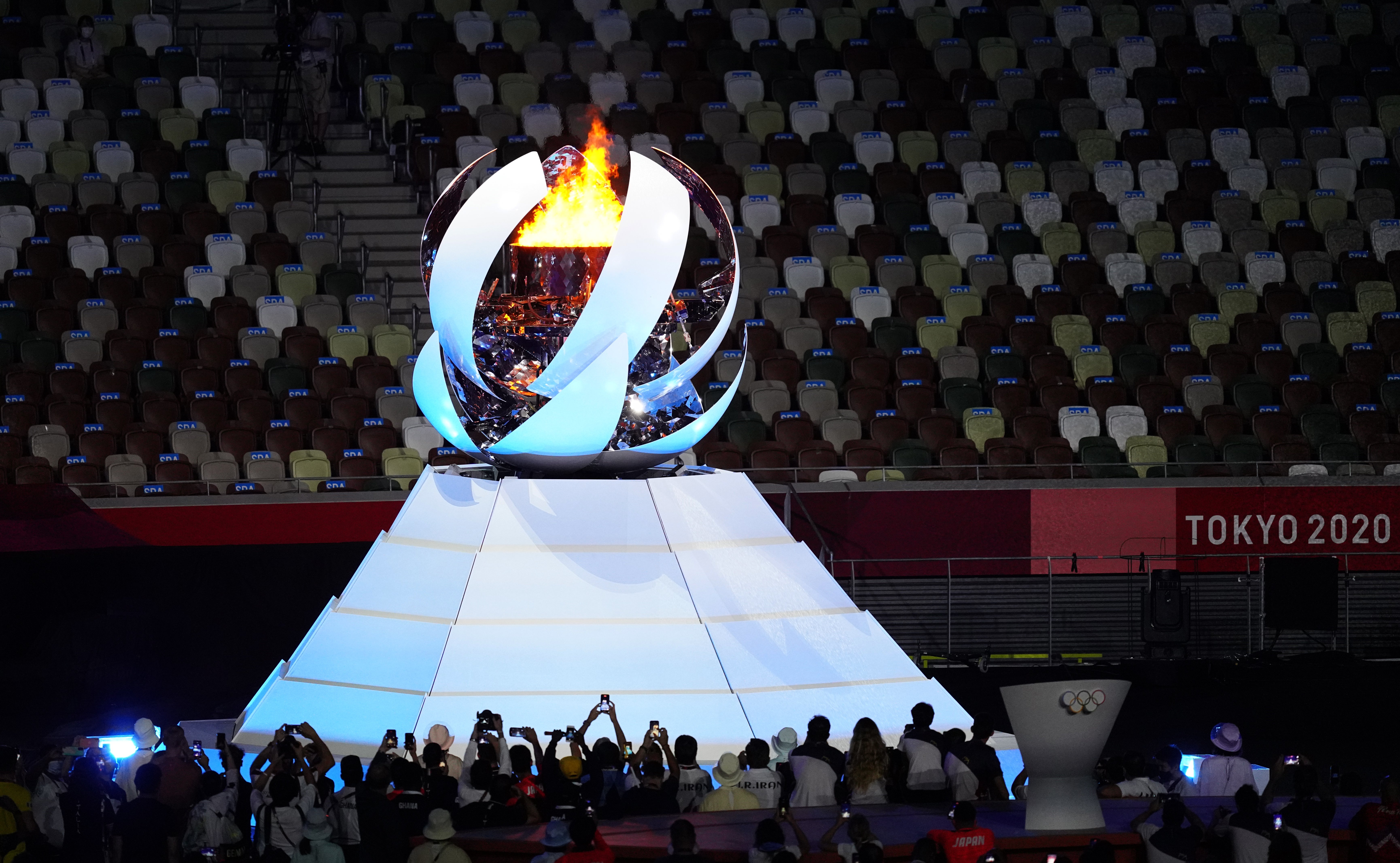 The Olympic flame is extinguished (Martin Rickett/PA)