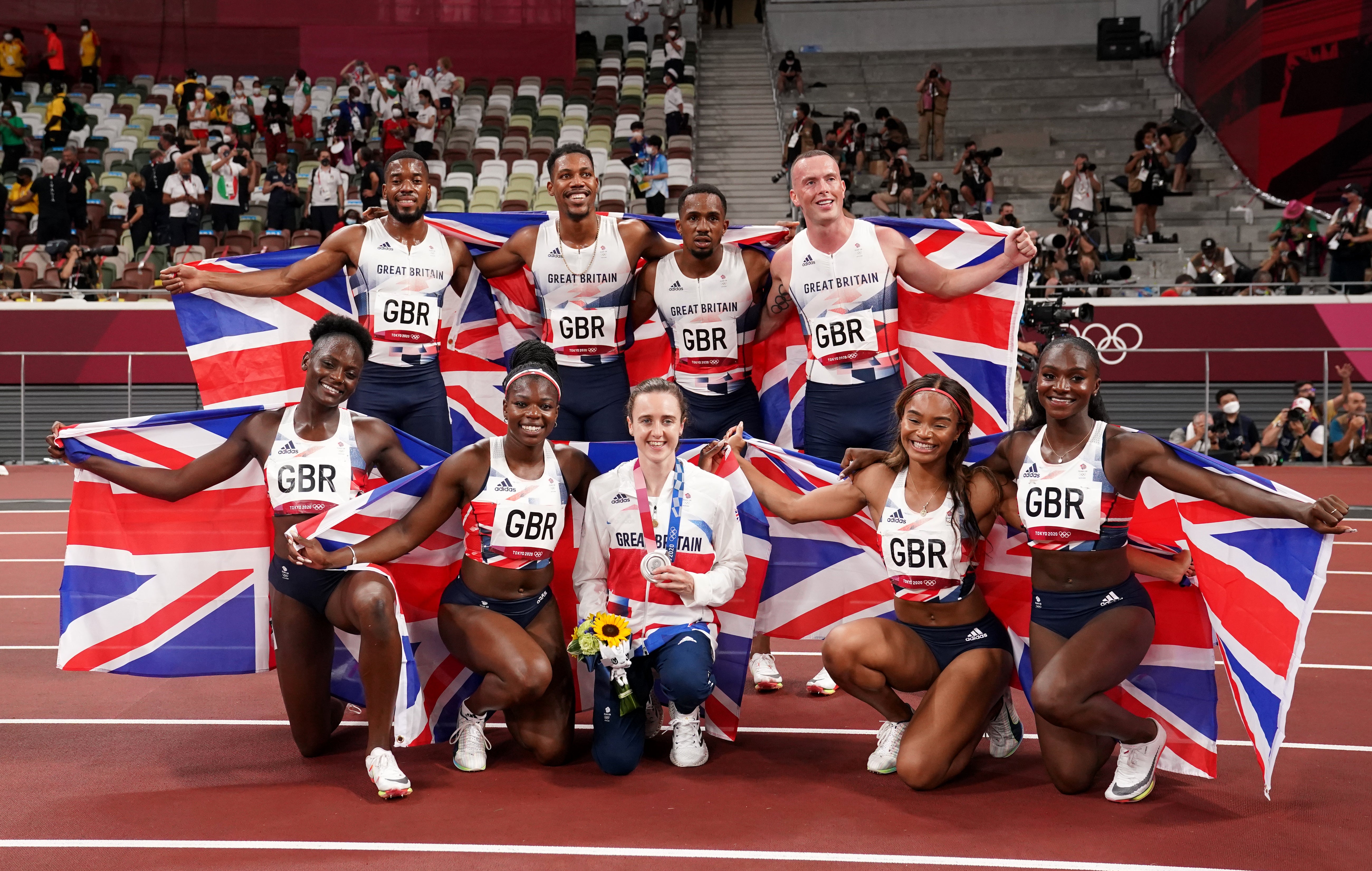 Great Britain’s 4x100m relay teams and Laura Muir won half of Team GB’s athletics medals (Martin Rickett/PA)