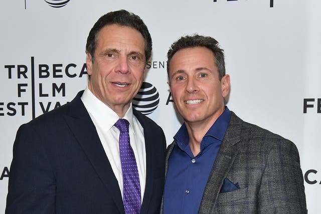 <p>Former New York governor Andrew Cuomo with his brother, CNN anchor Chris Cuomo.  </p>