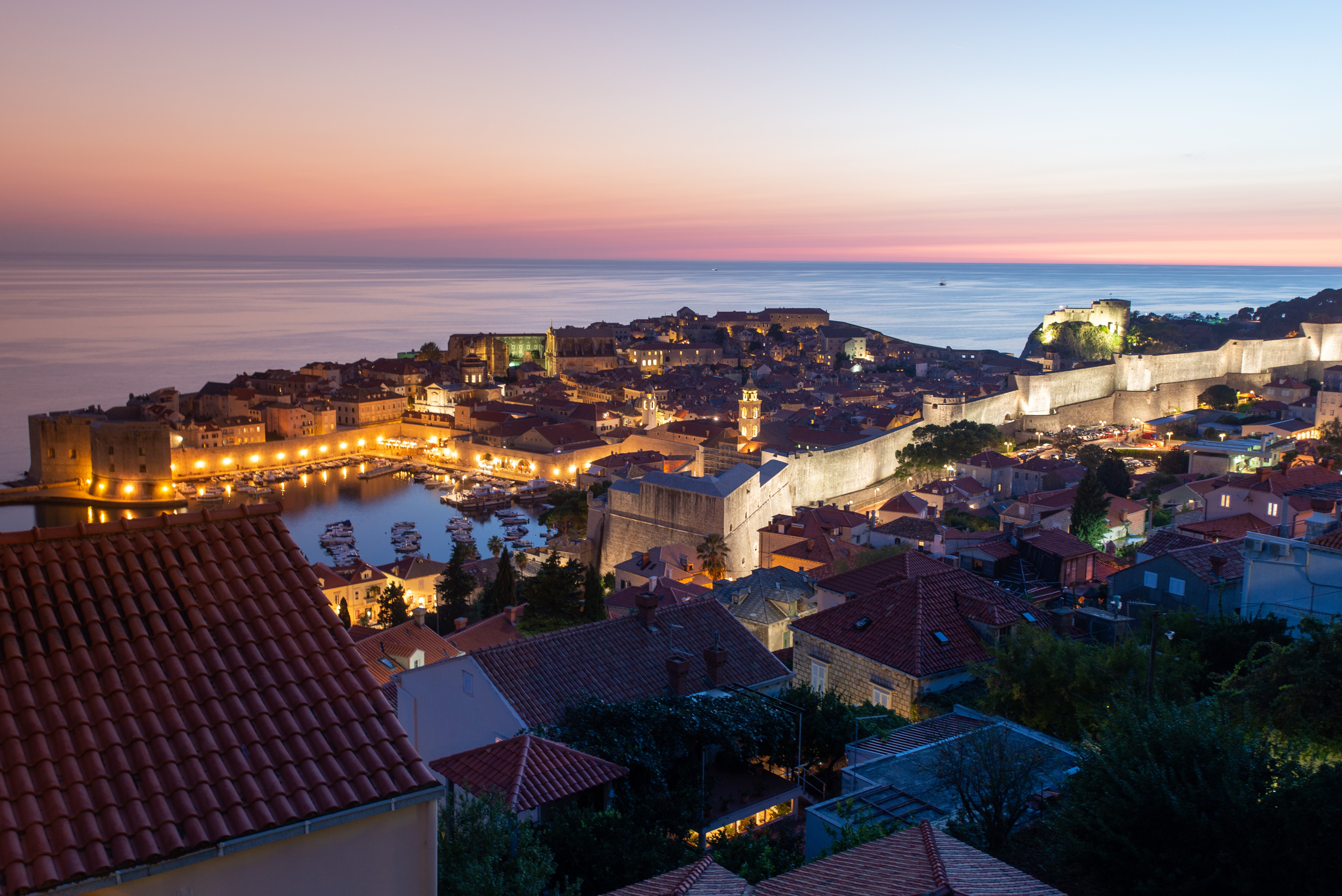 Croatia’s walled city of Dubrovnik, overlooking the Adriatic Sea
