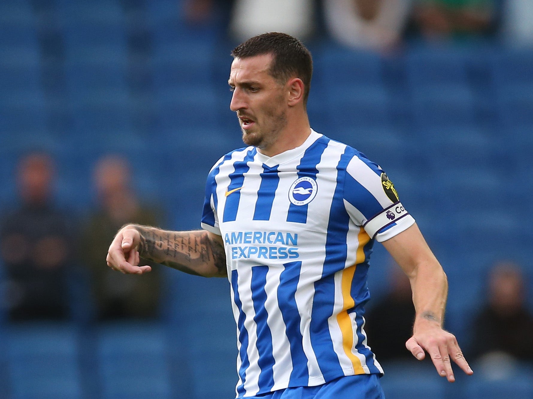 Lewis Dunk on the ball for Brighton in pre-season