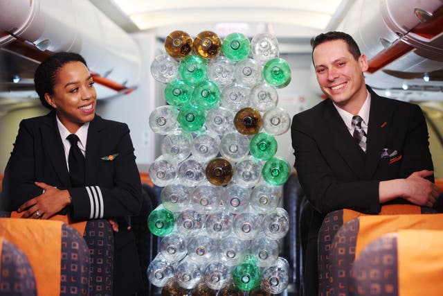 <p>EasyJet has announced its new uniforms will be made with recycled plastic bottles</p>