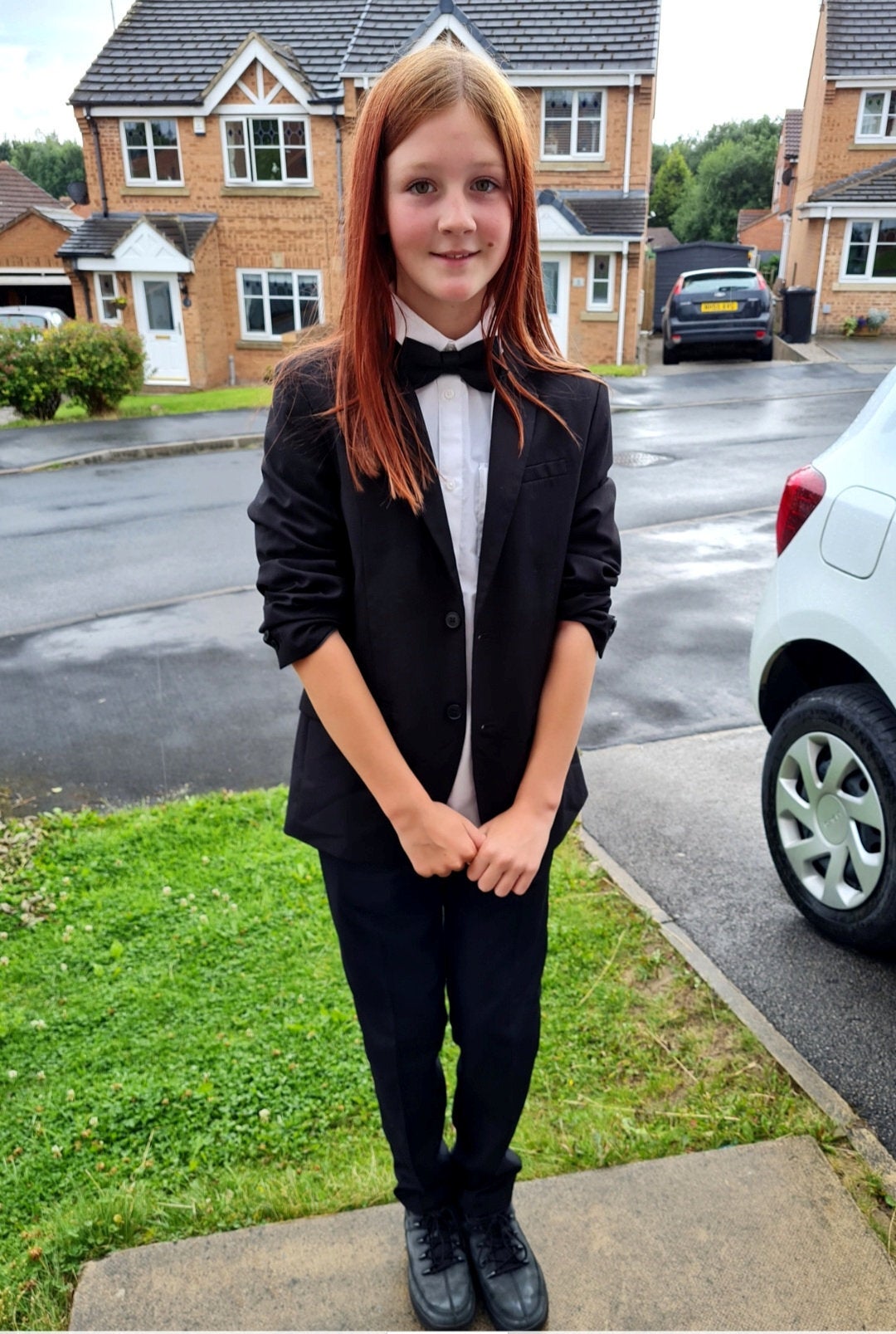 11-year-old Mischa wore a suit to prom and parents sniggered at her