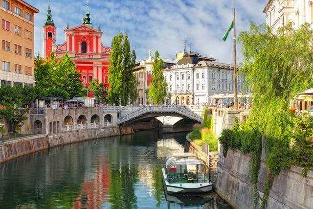 <p>Ljubljana centres around the river</p>
