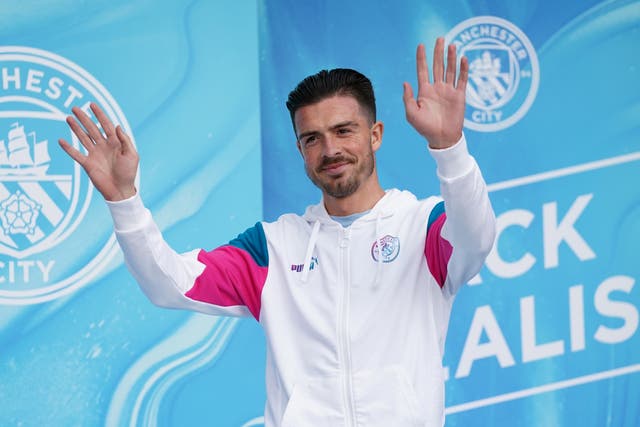 Record signing Jack Grealish was formally unveiled by Manchester City on Monday (David Davies/PA)
