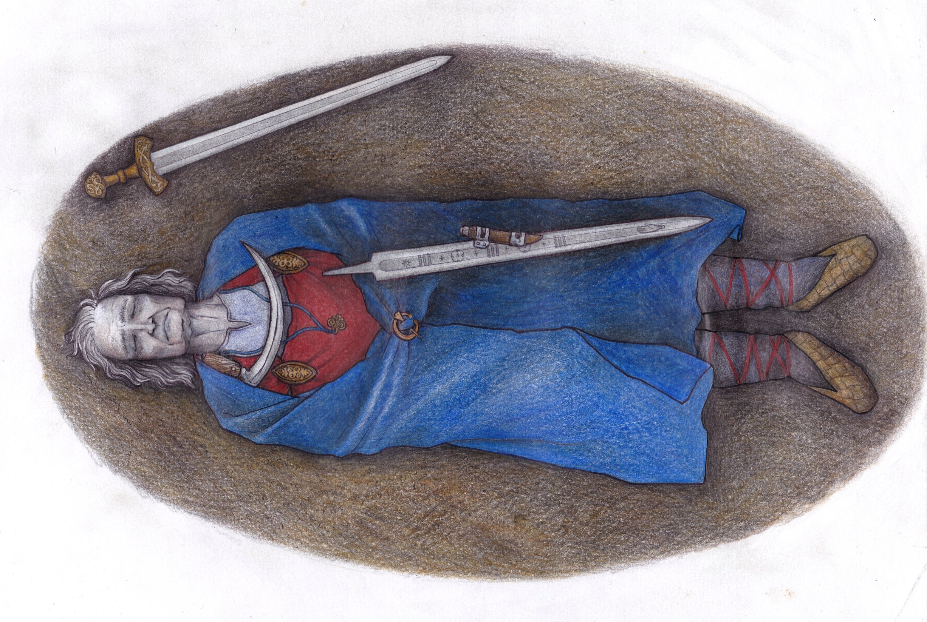 A reconstruction drawing of the Suontaka grave by Veronika Paschenko