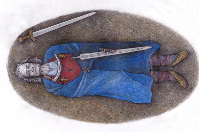 <p>A reconstruction drawing of the Suontaka grave by Veronika Paschenko</p>