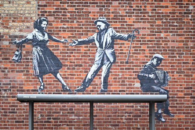 <p>A public work by Banksy, the globally famous street artist from Bristol </p>