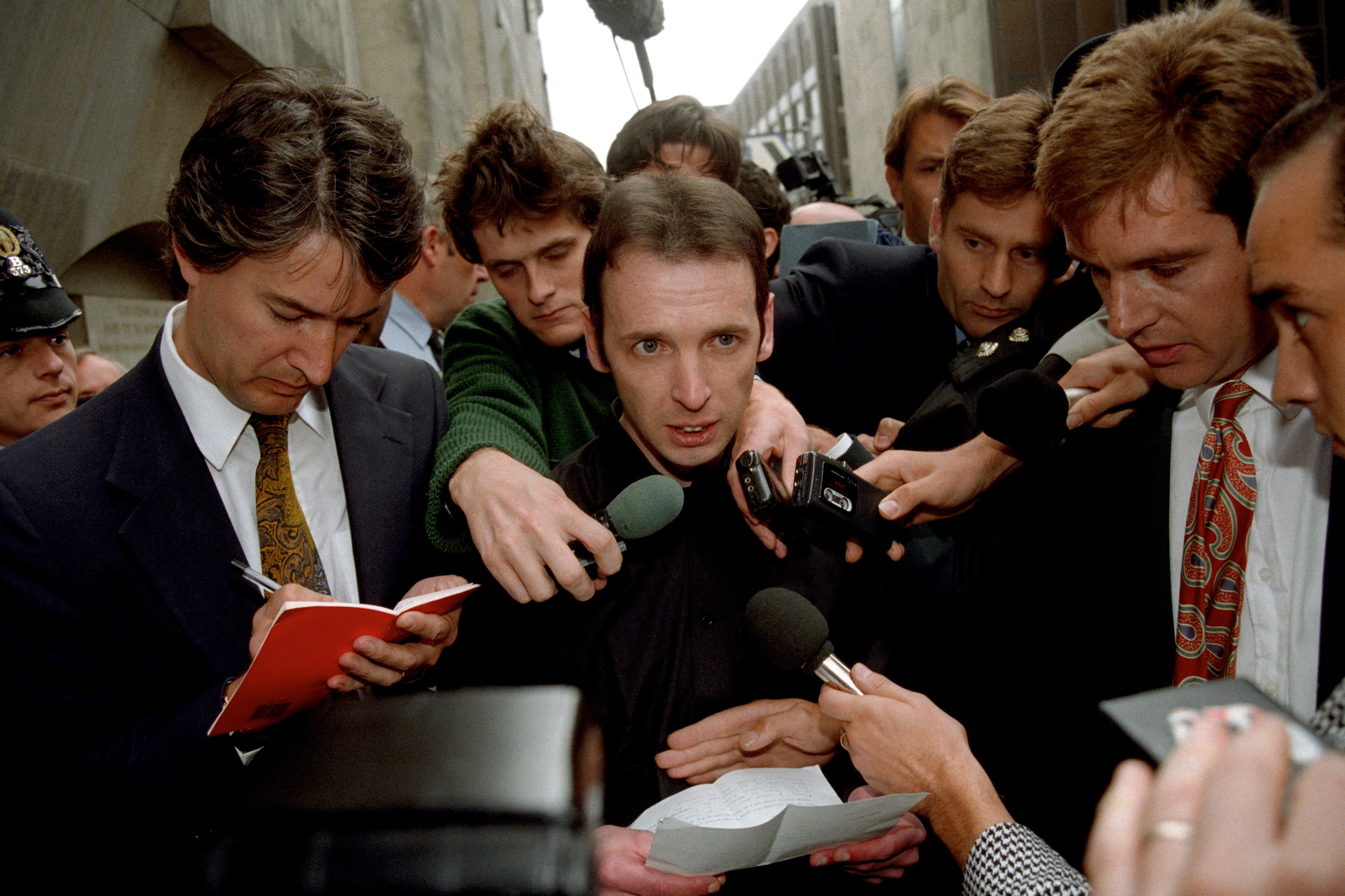 <p>Colin Stagg gives statement after case against him is dropped</p>