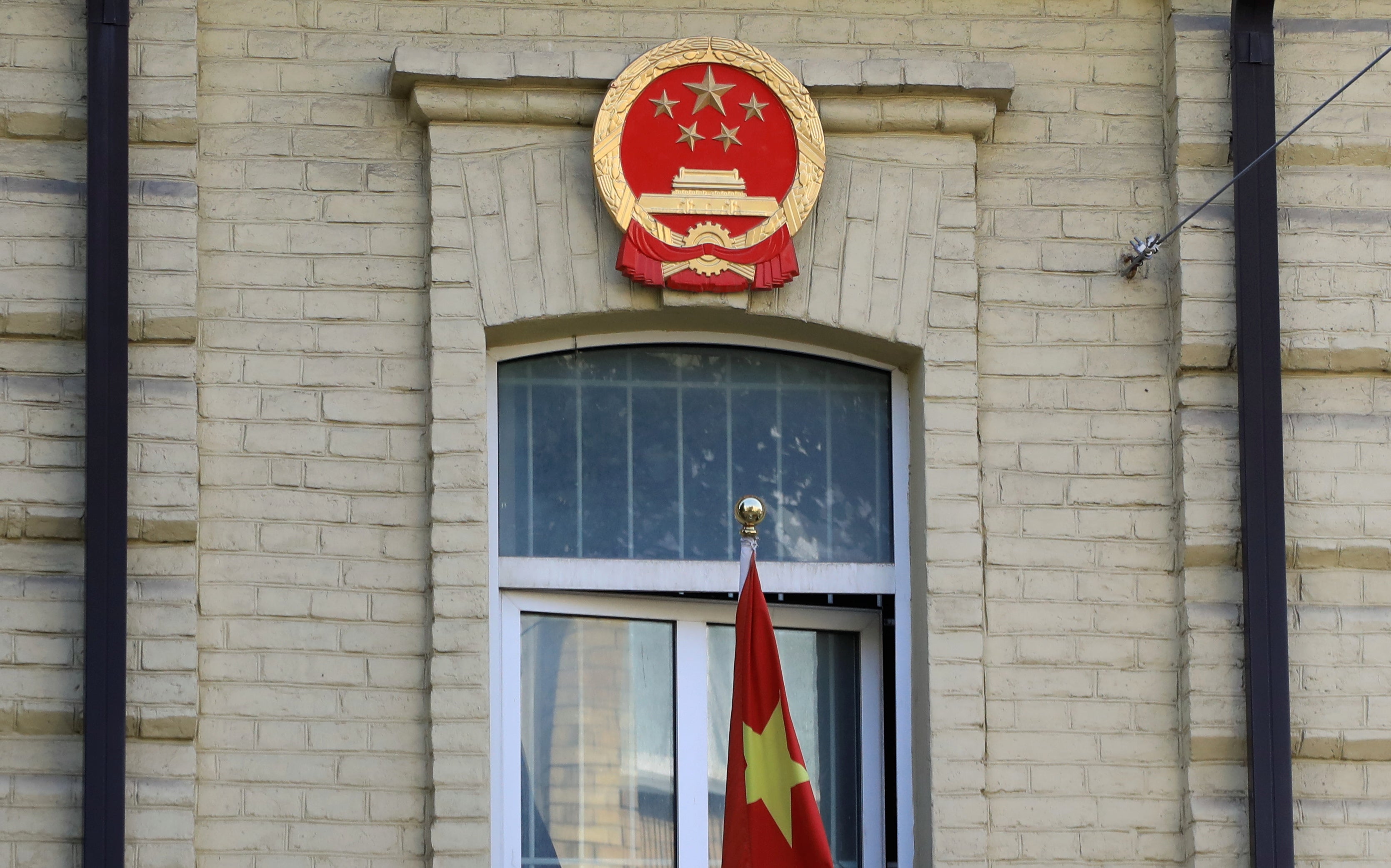The Chinese Embassy building in Vilnius abandoned after China recalled its envoy