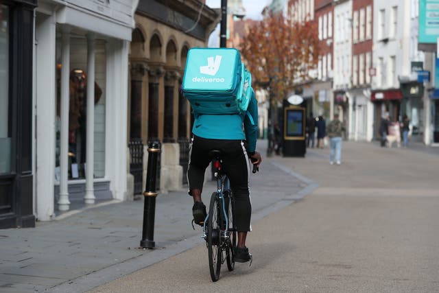 <p>Deliveroo riders are classed as self-employed</p>