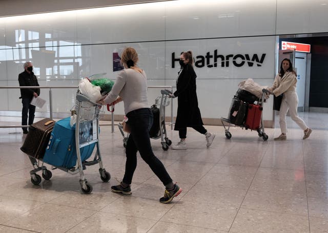 Heathrow Airport has recorded its highest monthly passenger total of the coronavirus pandemic (Yui Mok/PA)