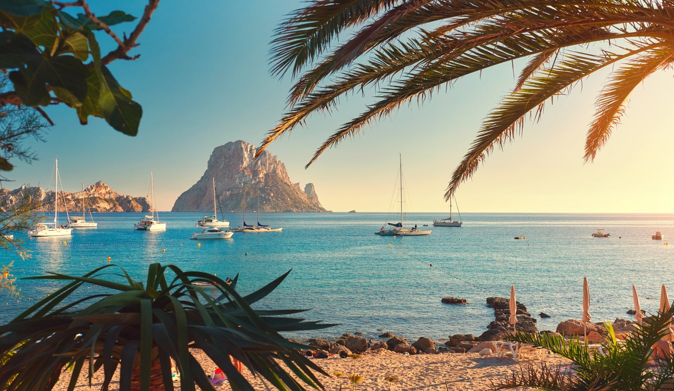 A view of Ibiza Island in the Balearic Islands, Spain