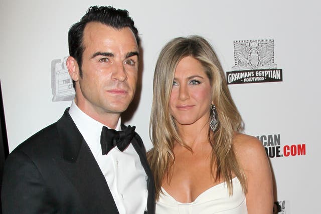 <p>Justin Theroux and Jennifer Aniston at a gala on 15 November 2012 in Beverly Hills, California</p>