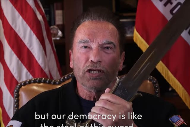 <p>Schwarzenegger has a love/hate relationship with freedom</p>