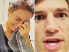 Mila Kunis and Ashton Kutcher share hilarious bath time video mocking debate over washing their children