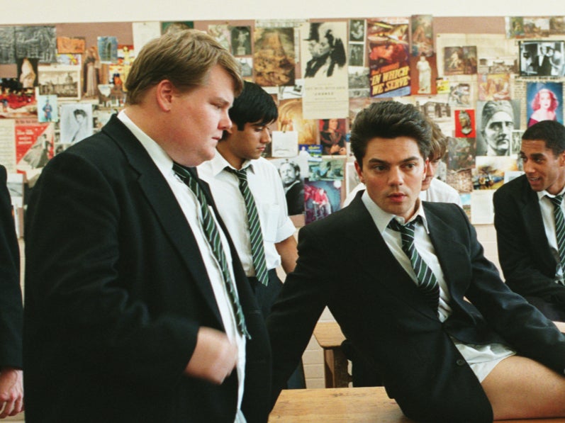 ‘Clownish’: Corden (left) and Dominic Cooper in the film adaptation of Alan Bennett’s ‘The History Boys’