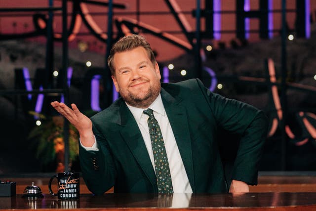 <p>Crossing the Atlantic: James Corden as the host of the late-night US talk show ‘The Late Late Show’</p>
