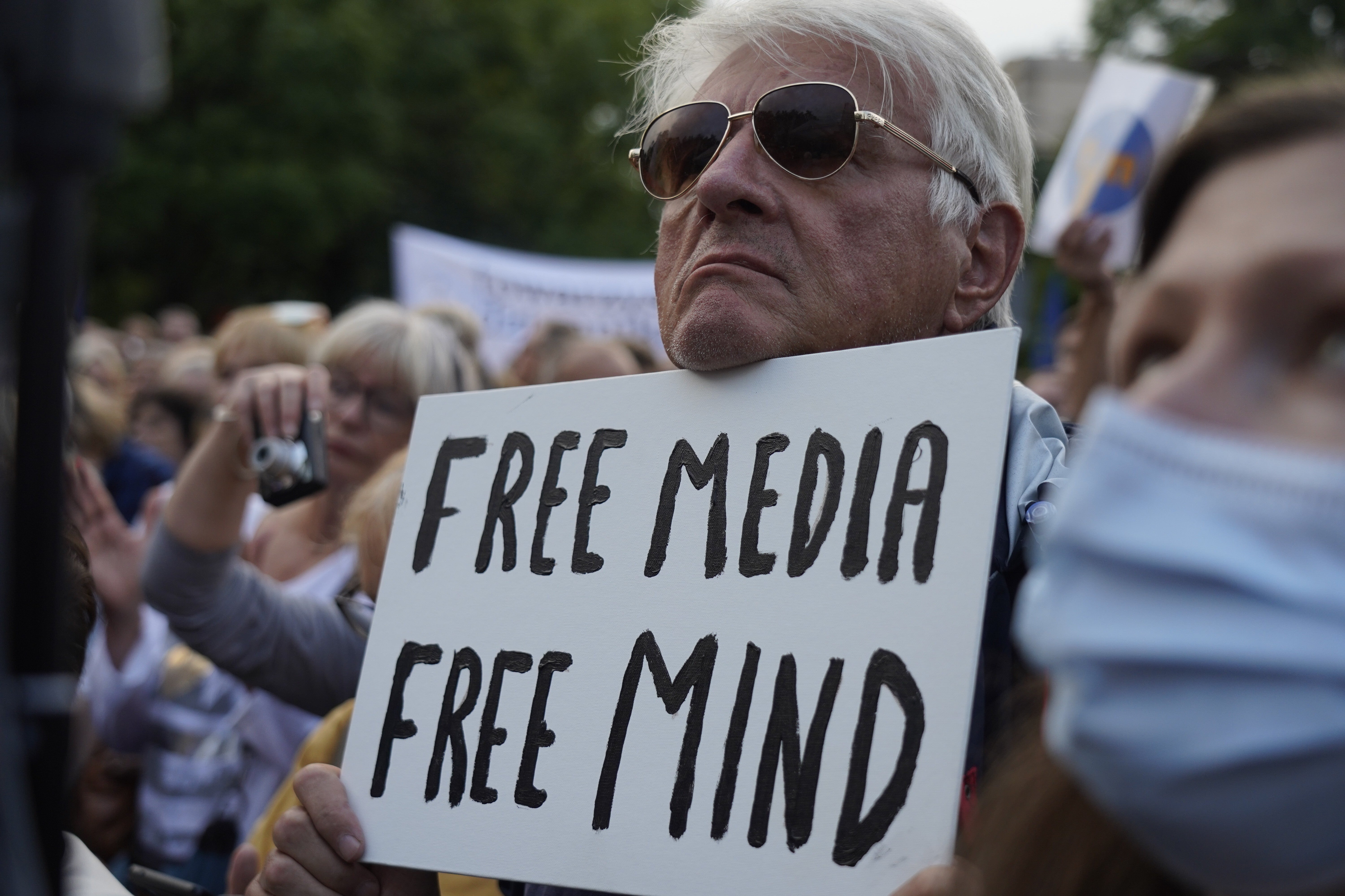 Demonstration in support of free media in Warsaw