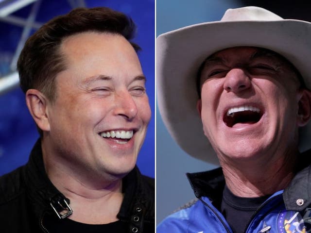 Elon Musk y Jeff Bezos son las dos personas más ricas del planeta, y ambos compiten para salir adelante
