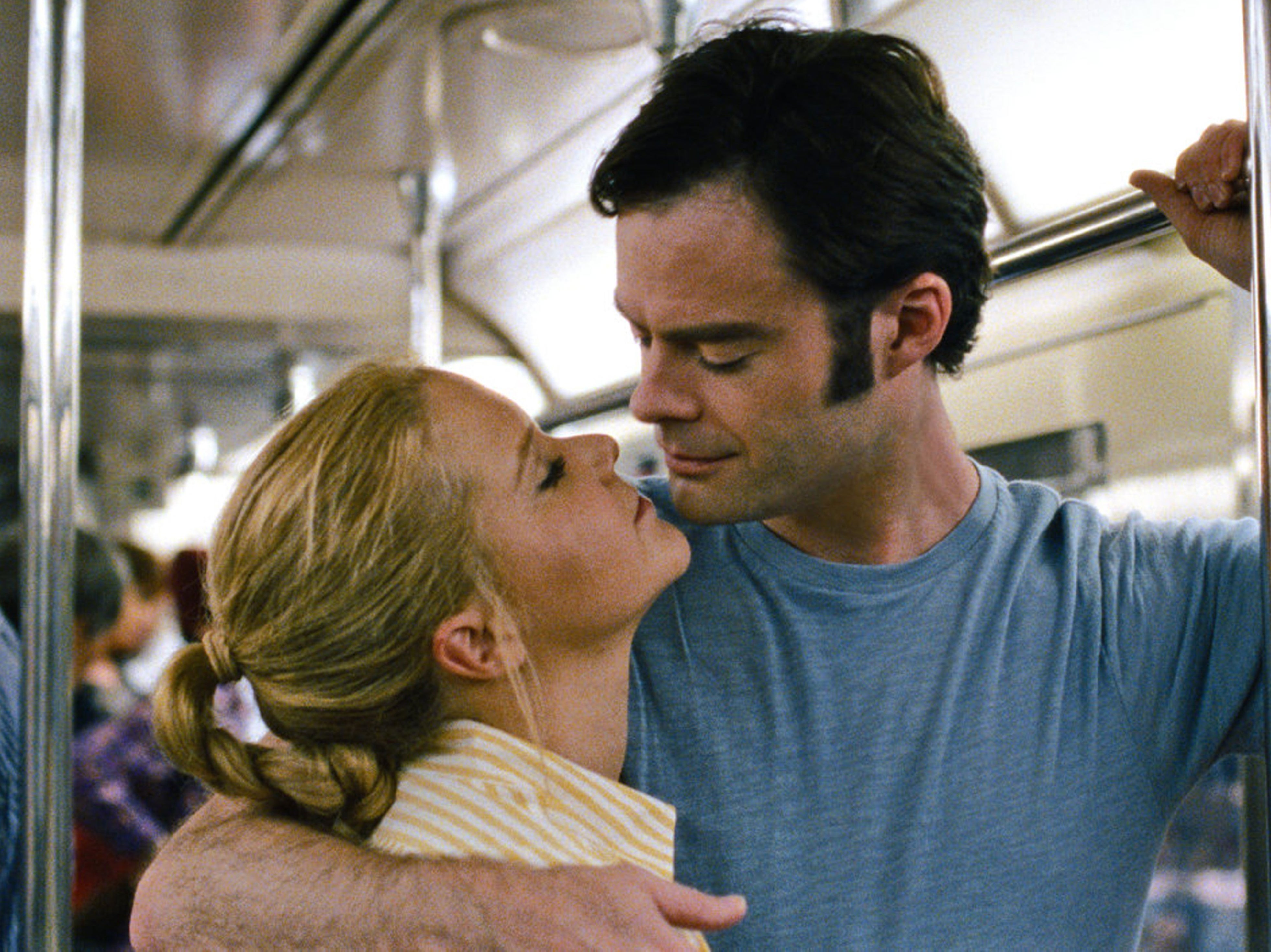 Amy Schumer and Bill Hader on the set of ‘Trainwreck’, closely based on Schumer’s own life