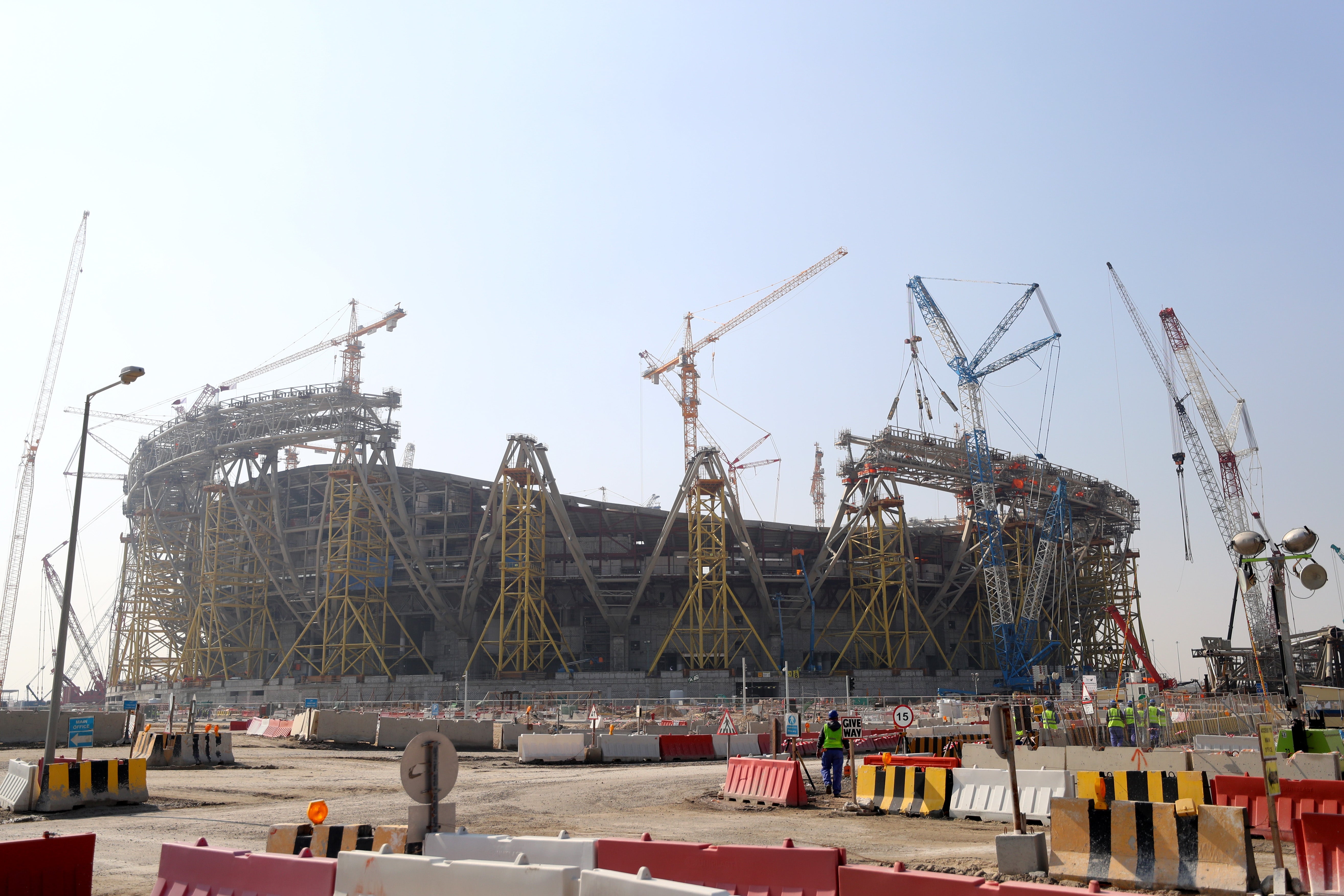 Construction work underway at the Lusail Stadium in Qatar
