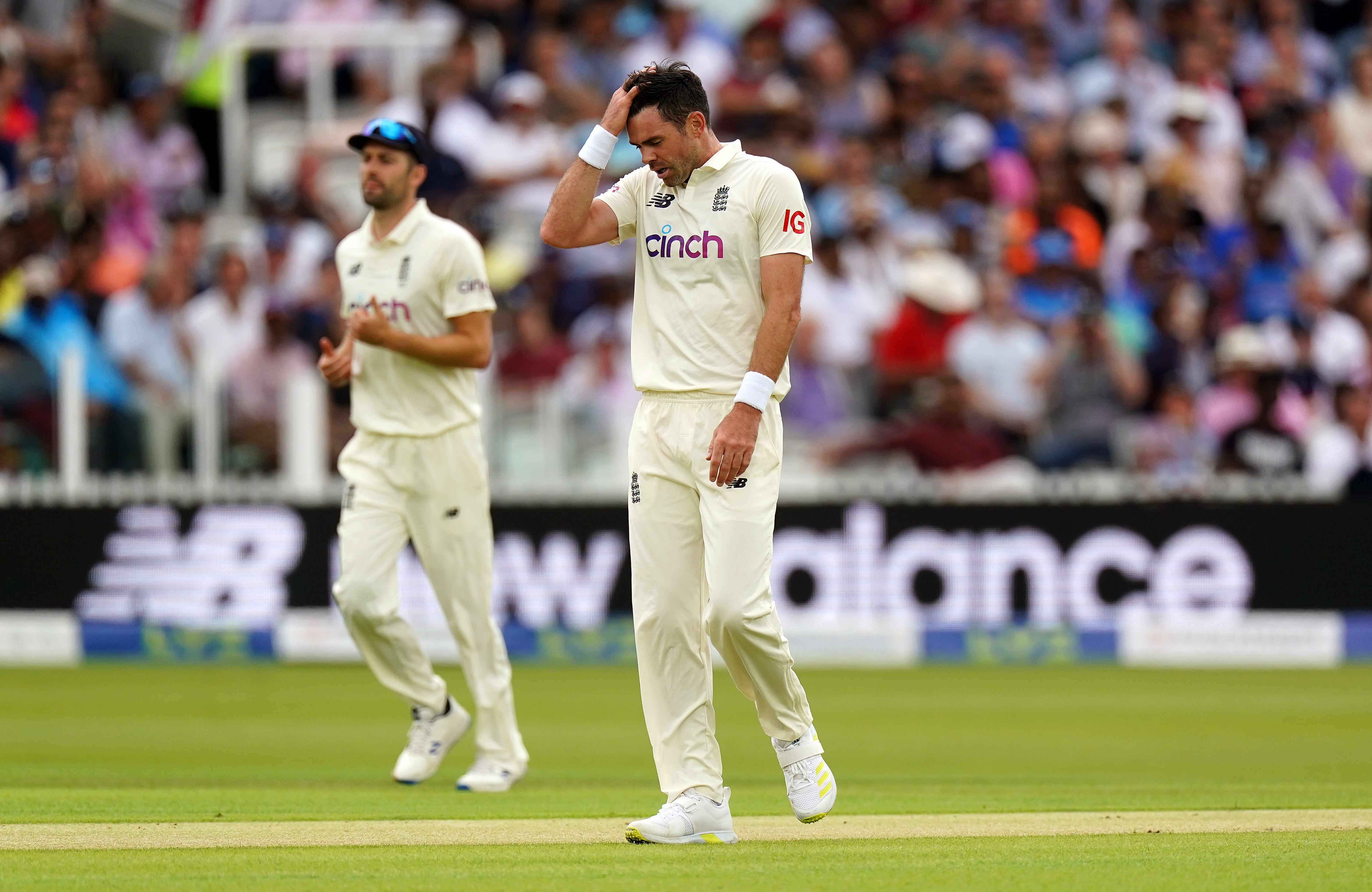 James Anderson and company could not find a morning breakthrough (Zac Goodwin/PA)