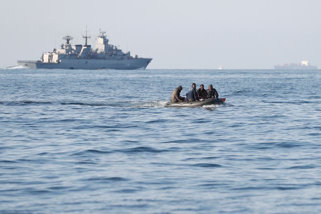 <p>Migrants are pictured crossing the English Channel on 4 August, 2021.</p>