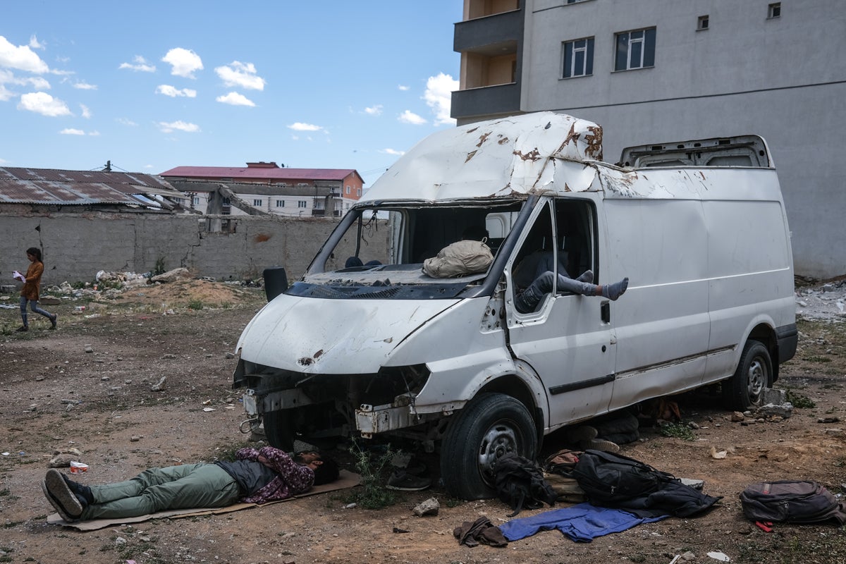 Abandoned vehicles often become temporary homes