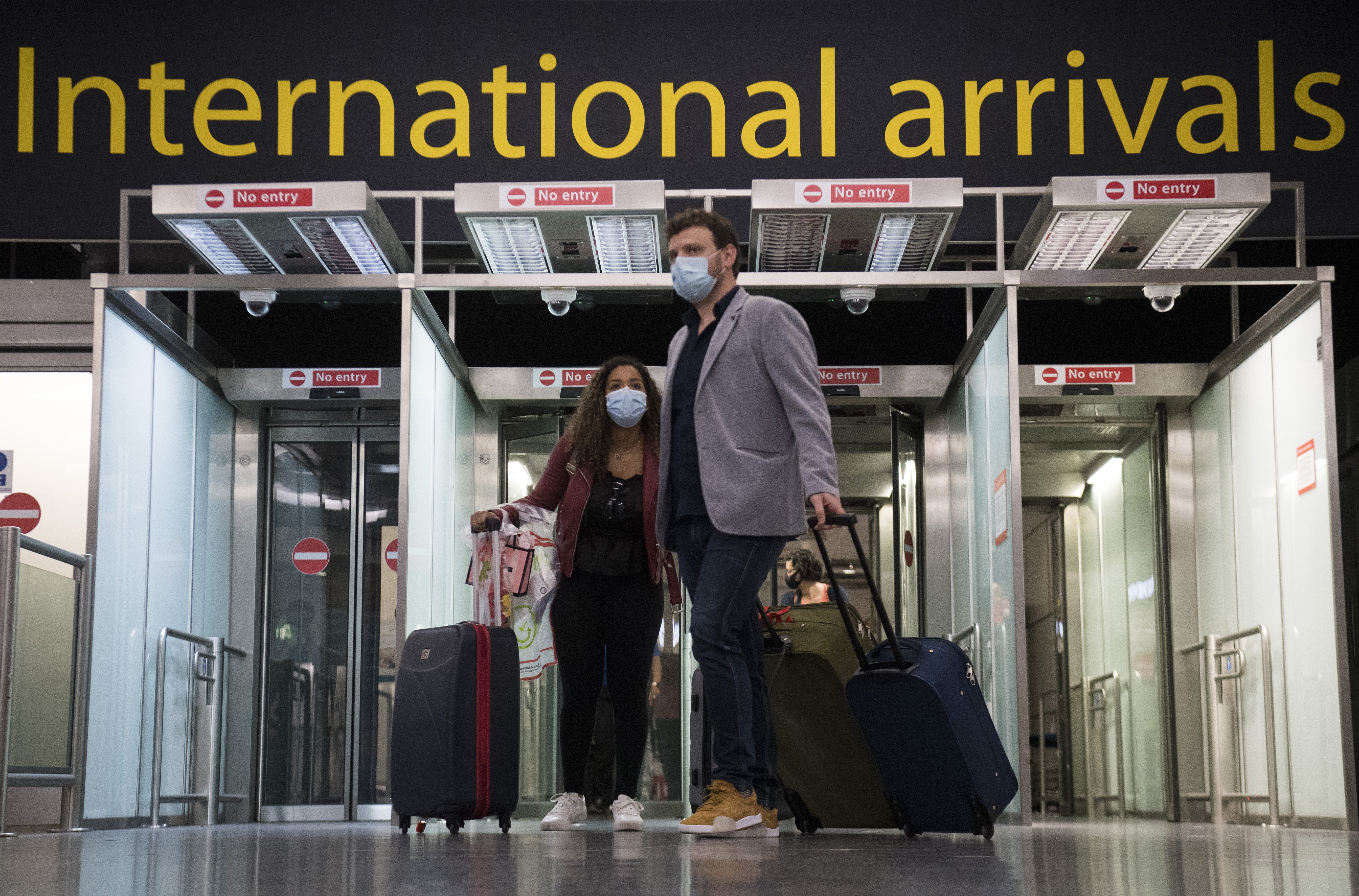 Arrivals into the UK during the pandemic (Kirsty O’Connor/PA)